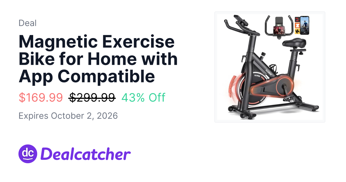 Amazon - Magnetic Exercise Bike for Home with App Compatible $169.99
