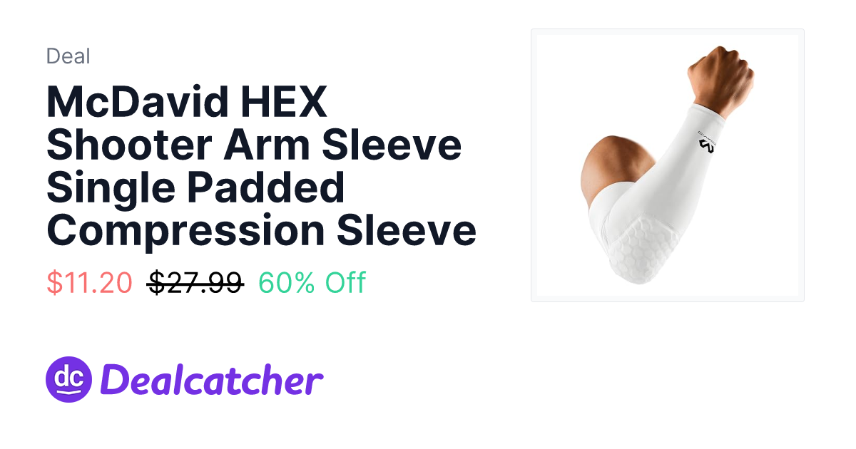 Amazon - McDavid HEX Shooter Arm Sleeve Single Padded Compression Sleeve $11.20