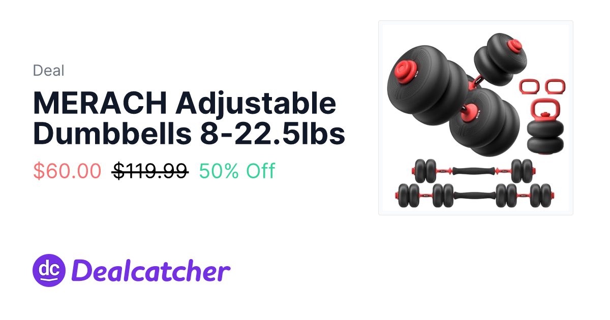 Amazon - MERACH Adjustable Dumbbells 8-22.5lbs $60.00