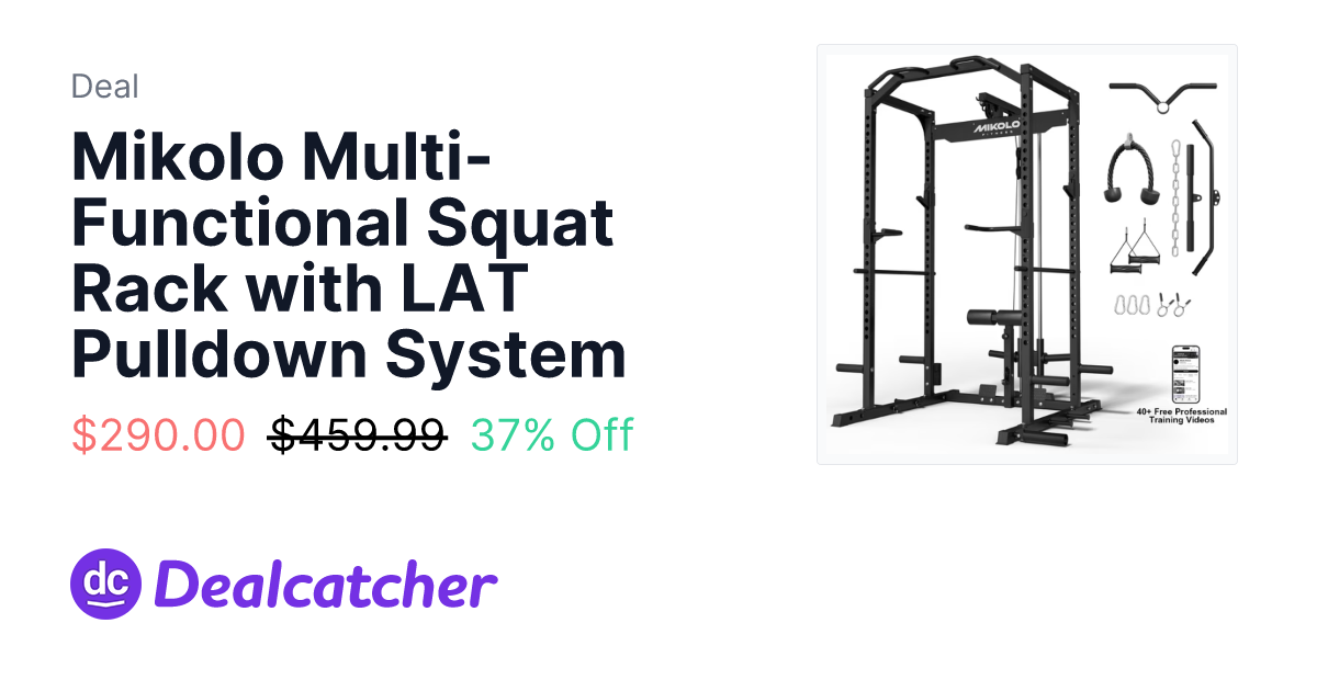 Walmart - Mikolo Multi-Functional Squat Rack with LAT Pulldown System $290.00