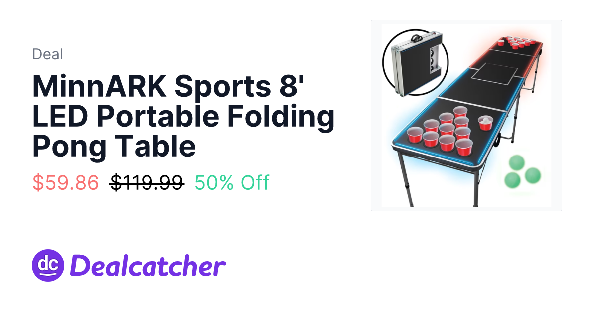 Walmart - MinnARK Sports 8' LED Portable Folding Pong Table $59.86