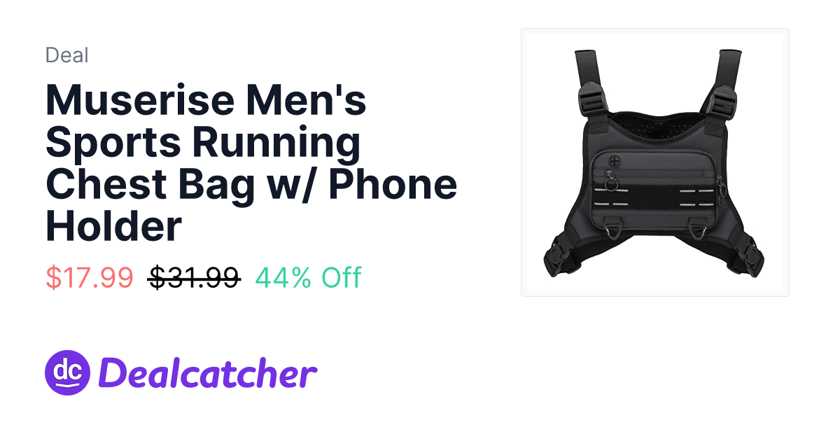 Amazon - Muserise Men's Sports Running Chest Bag w/ Phone Holder $17.99