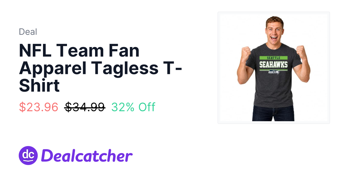 Amazon - NFL Team Fan Apparel Tagless T-Shirt $23.96