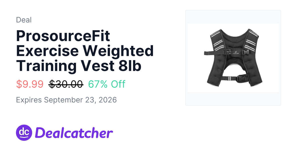 Woot - ProsourceFit Exercise Weighted Training Vest 8lb $9.99