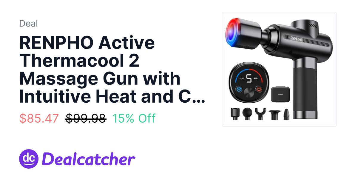Rub Hand Fast RENPHO Active Thermacool 2 Massage Gun with Intuitive Heat and Cold ...