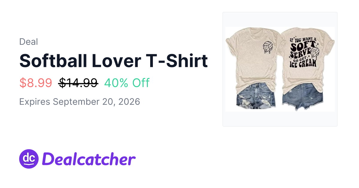 Amazon - Softball Lover T-Shirt $8.99