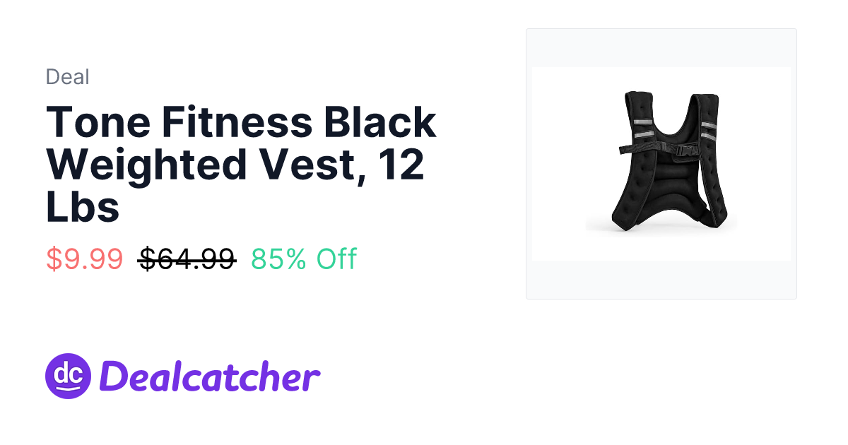 Woot - Tone Fitness Black Weighted Vest, 12 Lbs $9.99