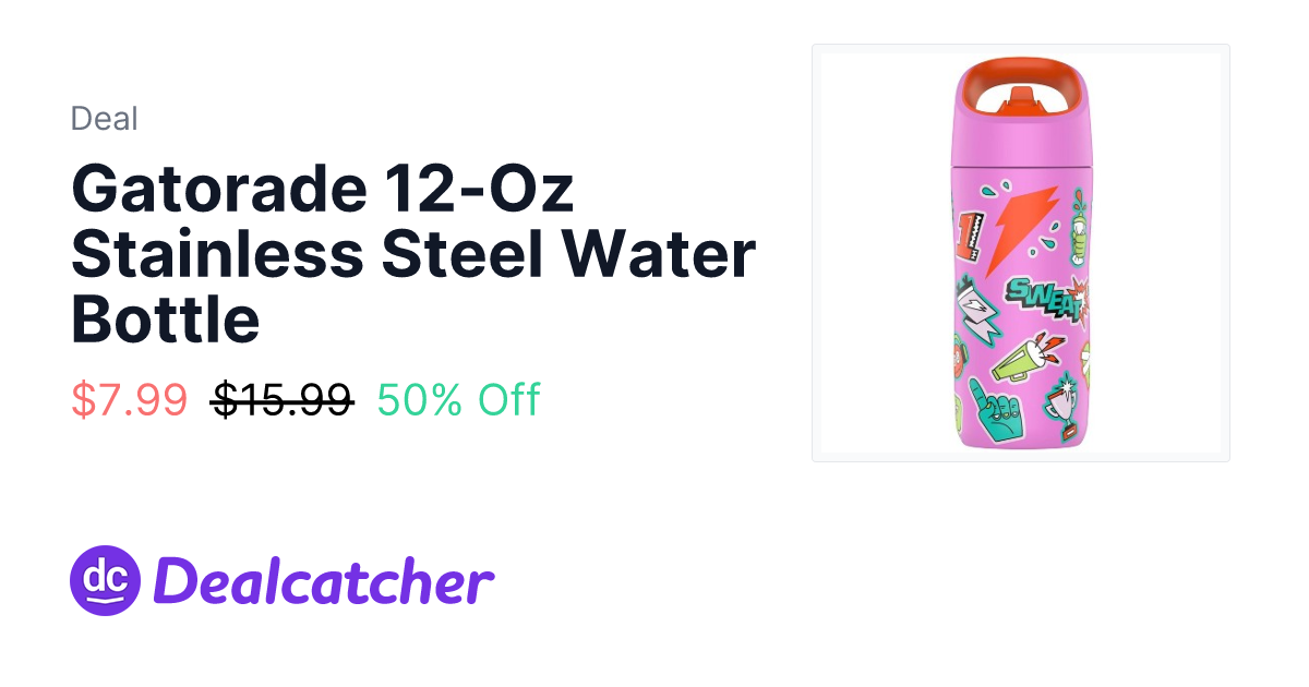 Target - Gatorade 12-Oz Stainless Steel Water Bottle $7.99