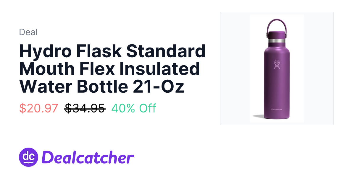 Amazon - Hydro Flask Standard Mouth Flex Insulated Water Bottle 21-Oz $20.97