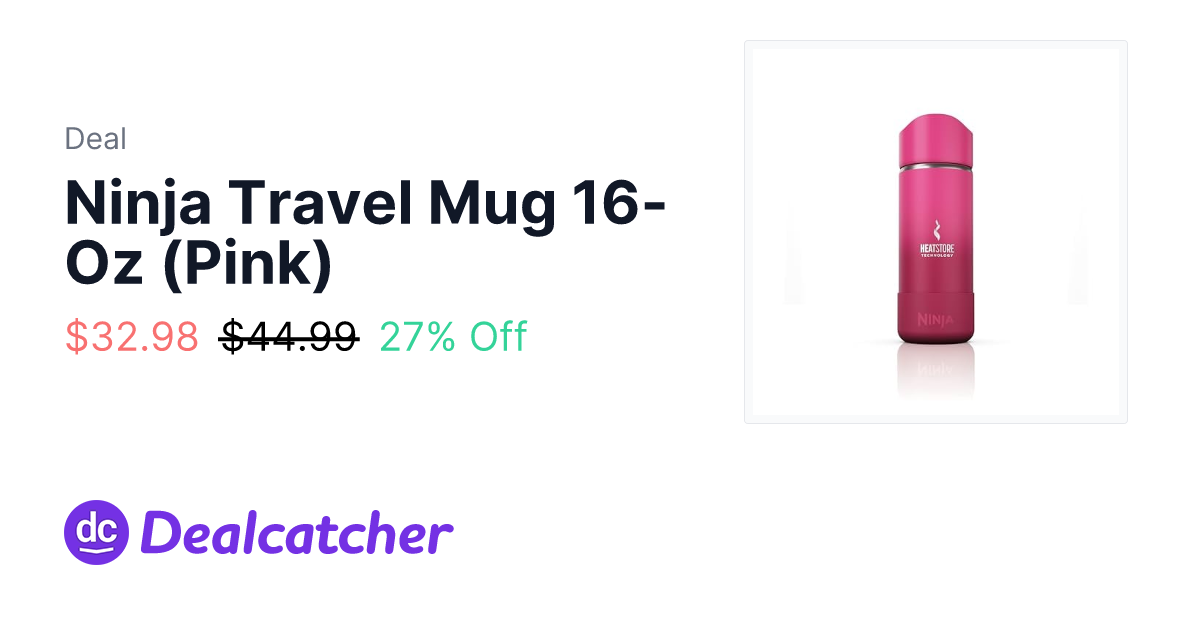 Amazon - Ninja Travel Mug 16-Oz (Pink) $32.98