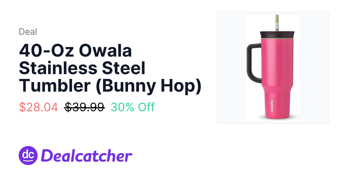 Amazon - 40-Oz Owala Stainless Steel Tumbler (Bunny Hop) $28.08