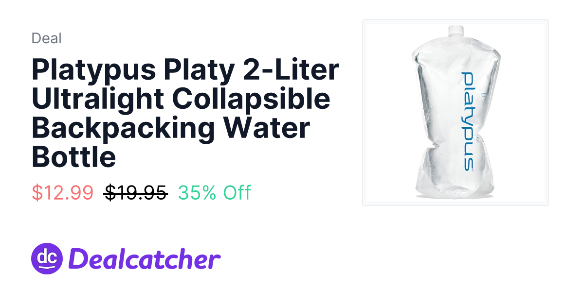 Amazon - Platypus Platy 2-Liter Ultralight Collapsible Backpacking Water Bottle $12.99