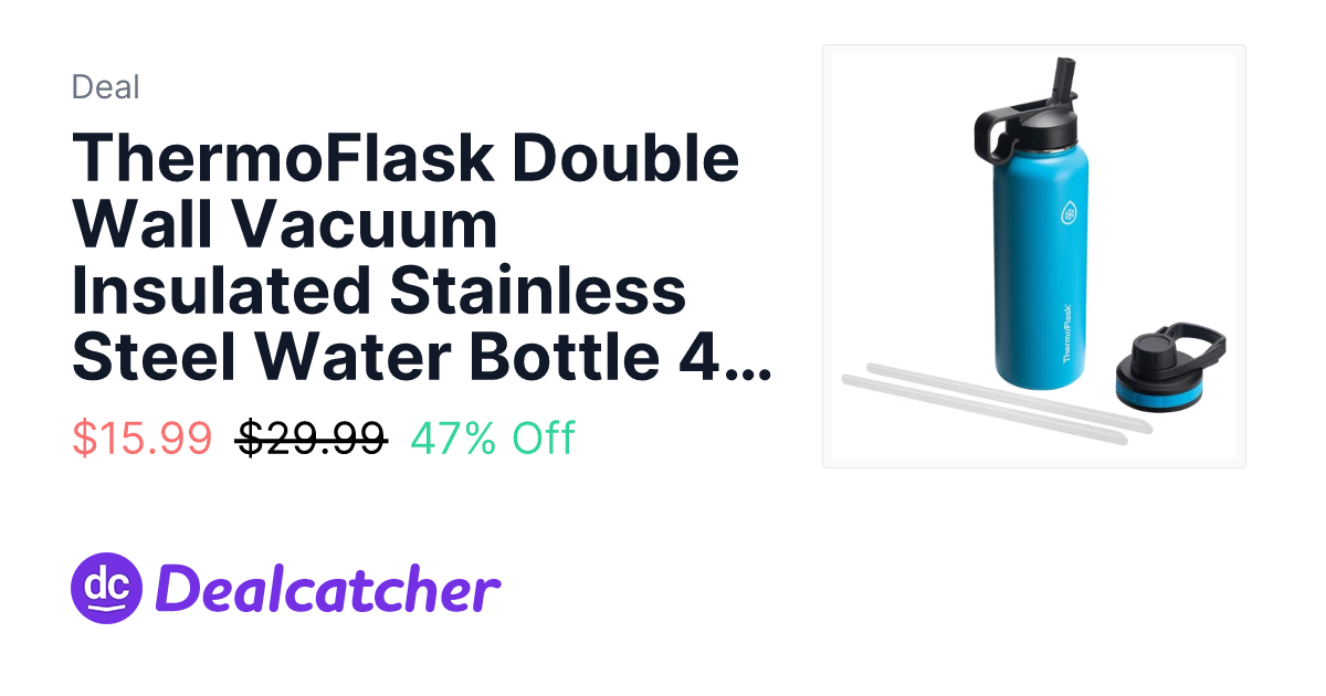 Amazon - ThermoFlask Double Wall Vacuum Insulated Stainless Steel Water Bottle 40-Oz $15.99