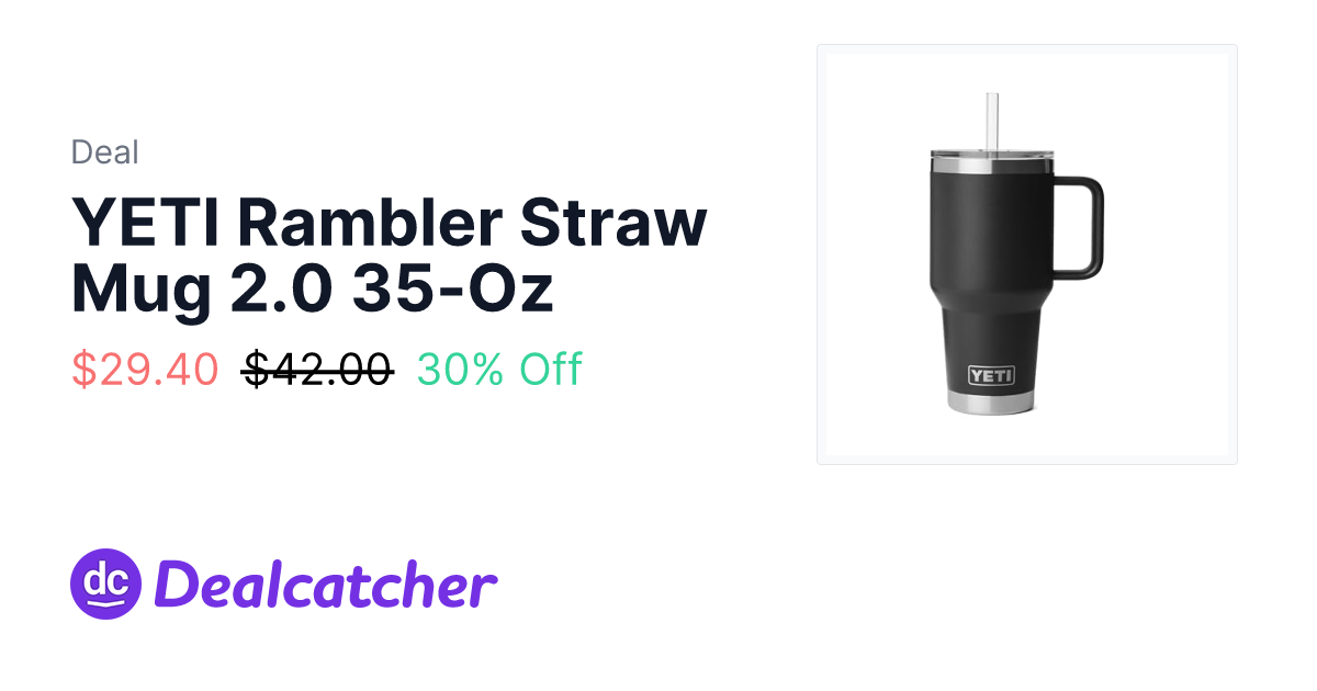 Amazon - YETI Rambler Straw Mug 2.0 35-Oz $29.40