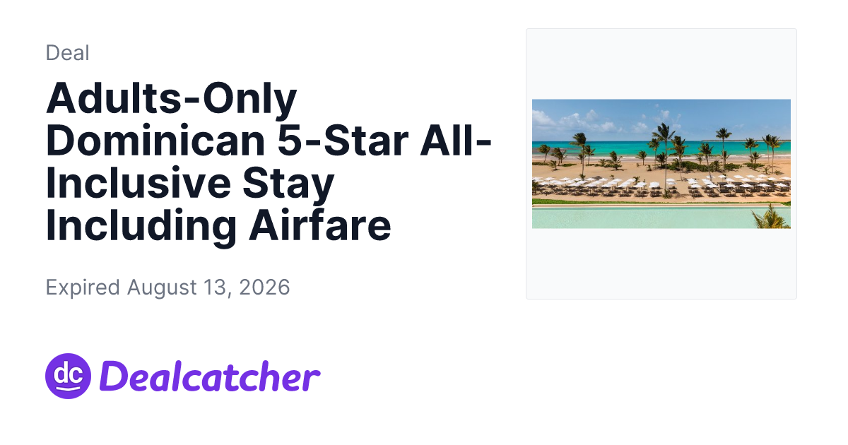 Travelzoo - Adults-Only Dominican 5-Star All-Inclusive Stay Including Airfare