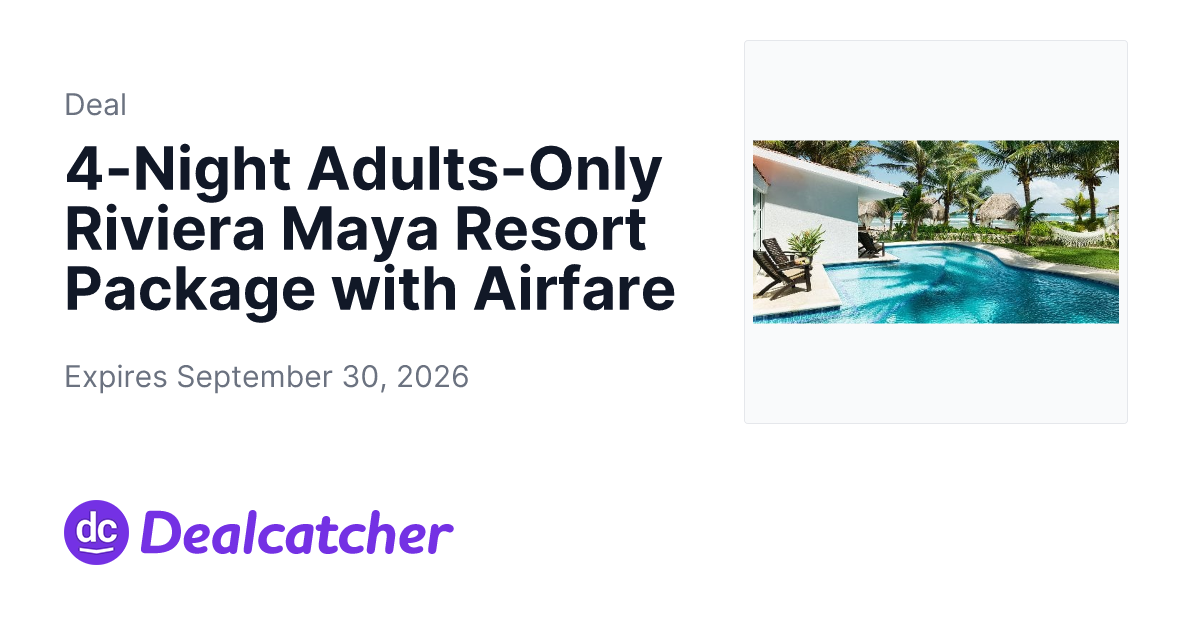 Travelzoo - 4-Night Adults-Only Riviera Maya Resort Package with Airfare