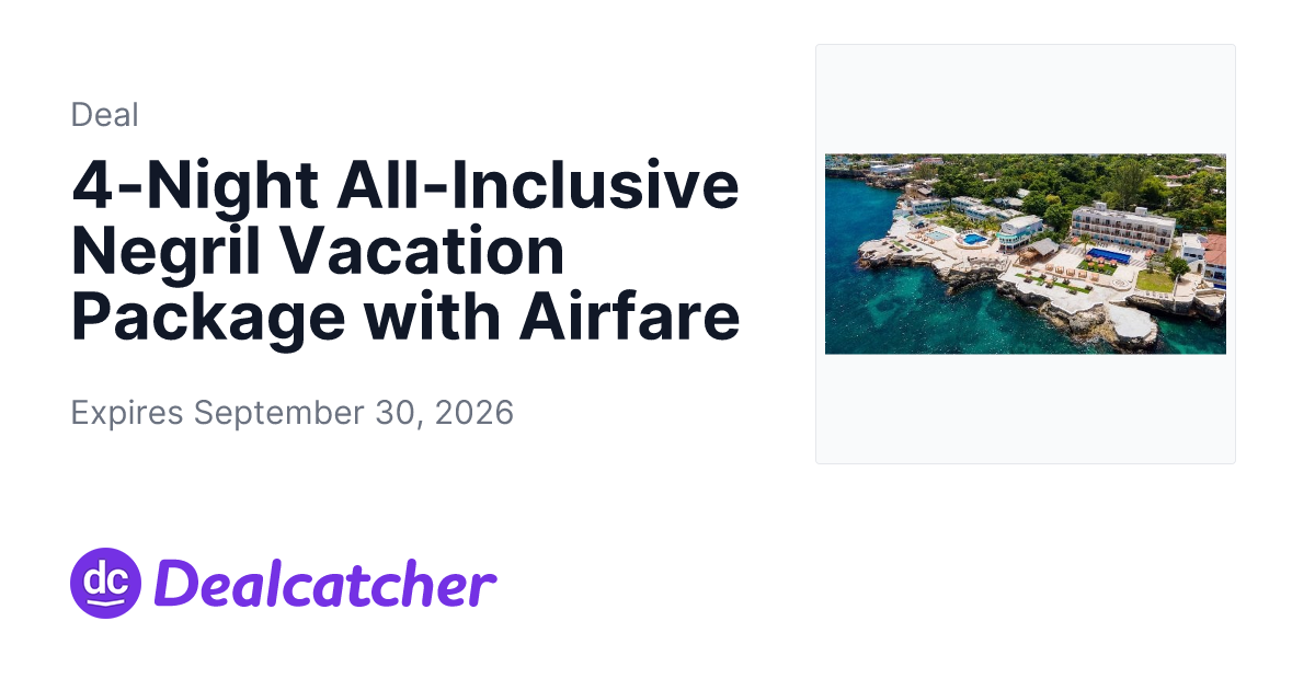 Travelzoo - 4-Night All-Inclusive Negril Vacation Package with Airfare
