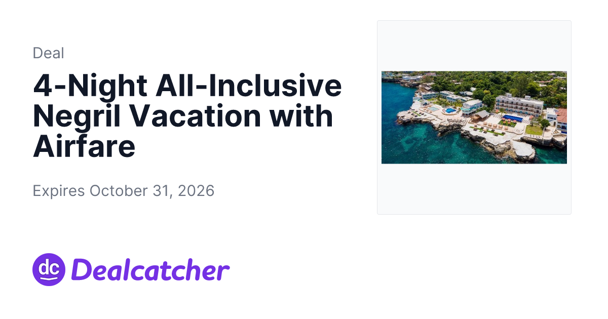 Travelzoo - 4-Night All-Inclusive Negril Vacation with Airfare