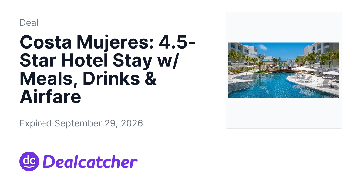 Travelzoo - Costa Mujeres: 4.5-Star Hotel Stay w/ Meals, Drinks & Airfare