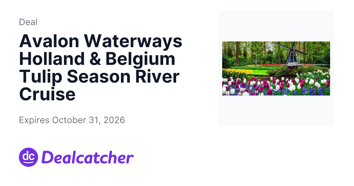 Travelzoo - Avalon Waterways Holland & Belgium Tulip Season River Cruise