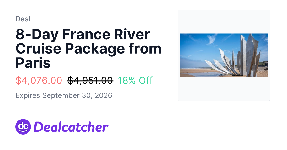 Travelzoo - 8-Day France River Cruise Package from Paris $4,076.00