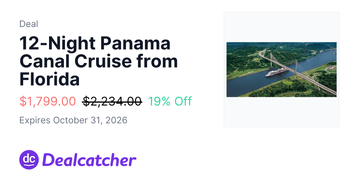 Travelzoo - 12-Night Panama Canal Cruise from Florida $1,799.00