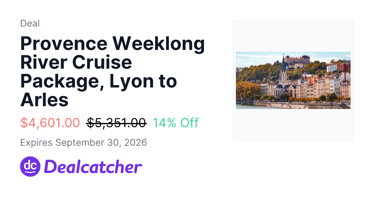 Travelzoo - Provence Weeklong River Cruise Package, Lyon to Arles $4,601.00