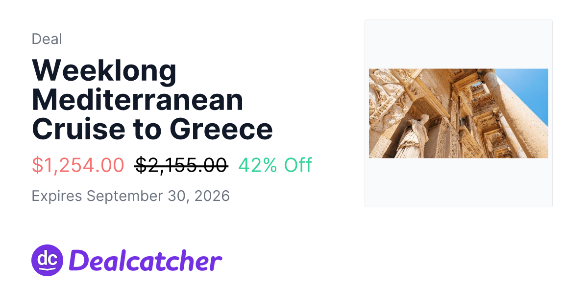 Travelzoo - Weeklong Mediterranean Cruise to Greece $1,254.00