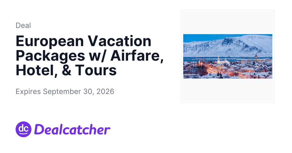 Travelzoo - European Vacation Packages w/ Airfare, Hotel, & Tours
