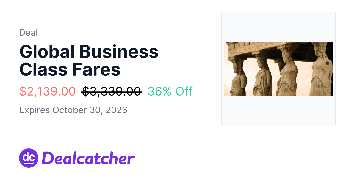 Travelzoo - Global Business Class Fares $2,139.00