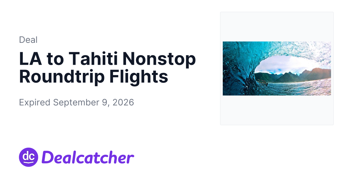 Travelzoo - LA to Tahiti Nonstop Roundtrip Flights