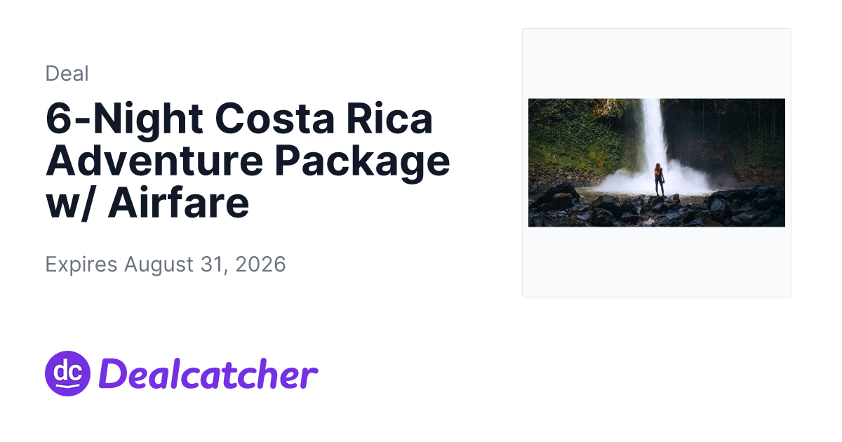Travelzoo - 6-Night Costa Rica Adventure Package w/ Airfare