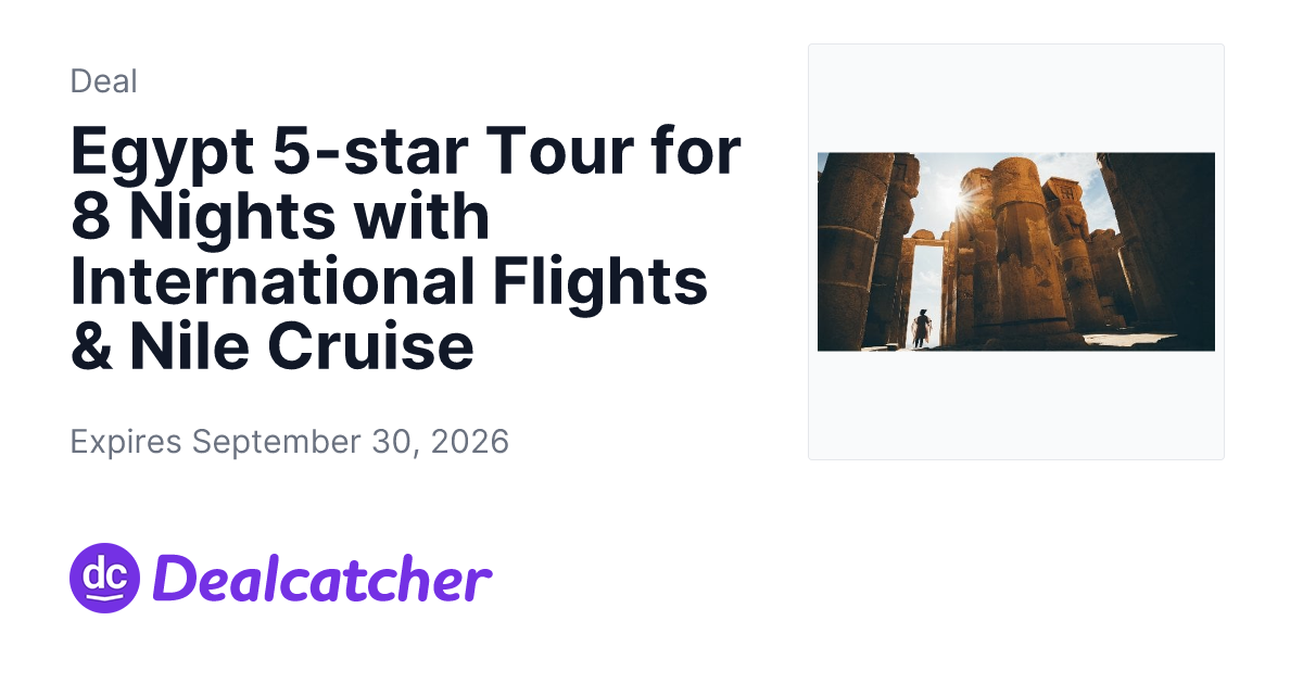 Travelzoo - Egypt 5-star Tour for 8 Nights with International Flights & Nile Cruise