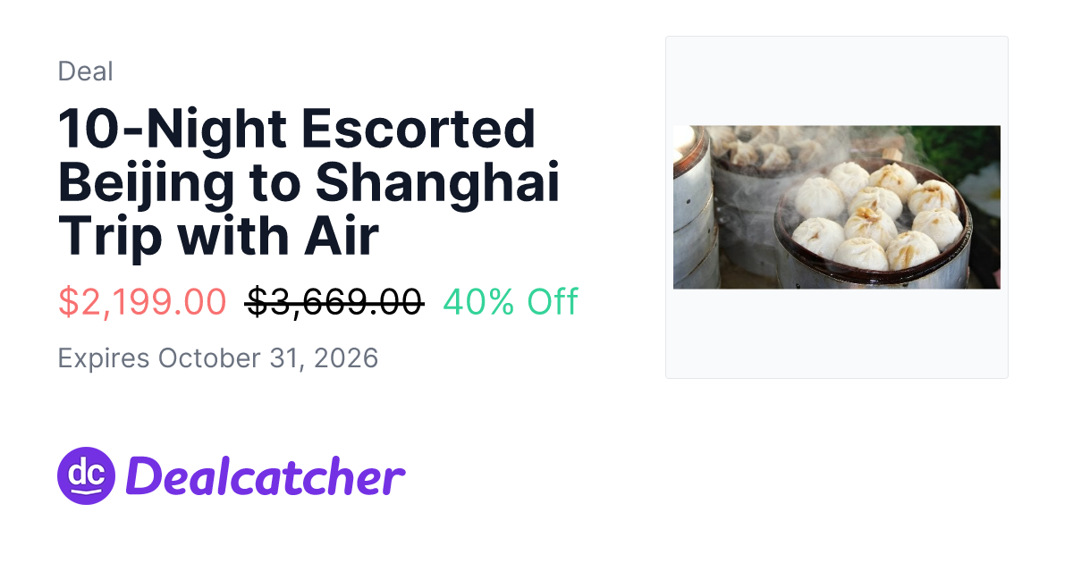 Travelzoo - 10-Night Escorted Beijing to Shanghai Trip with Air $2,199.00