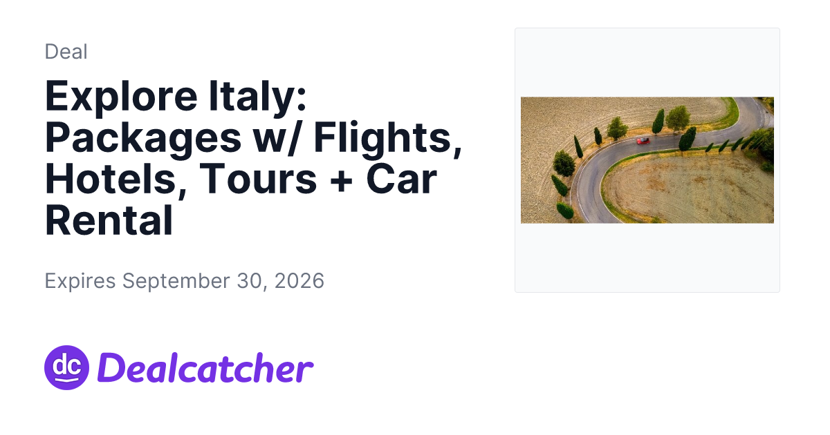 Travelzoo - Explore Italy: Packages w/ Flights, Hotels, Tours + Car Rental