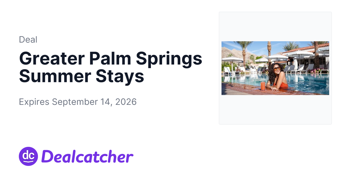 Travelzoo - Greater Palm Springs Summer Stays