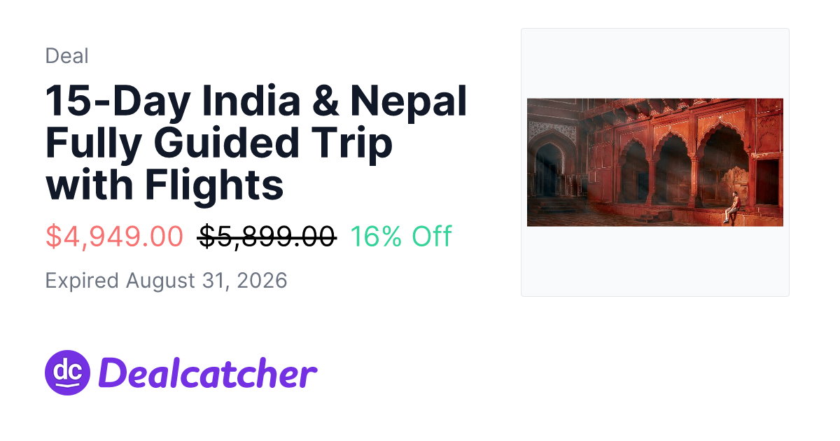 Travelzoo - 15-Day India & Nepal Fully Guided Trip with Flights $4,949.00