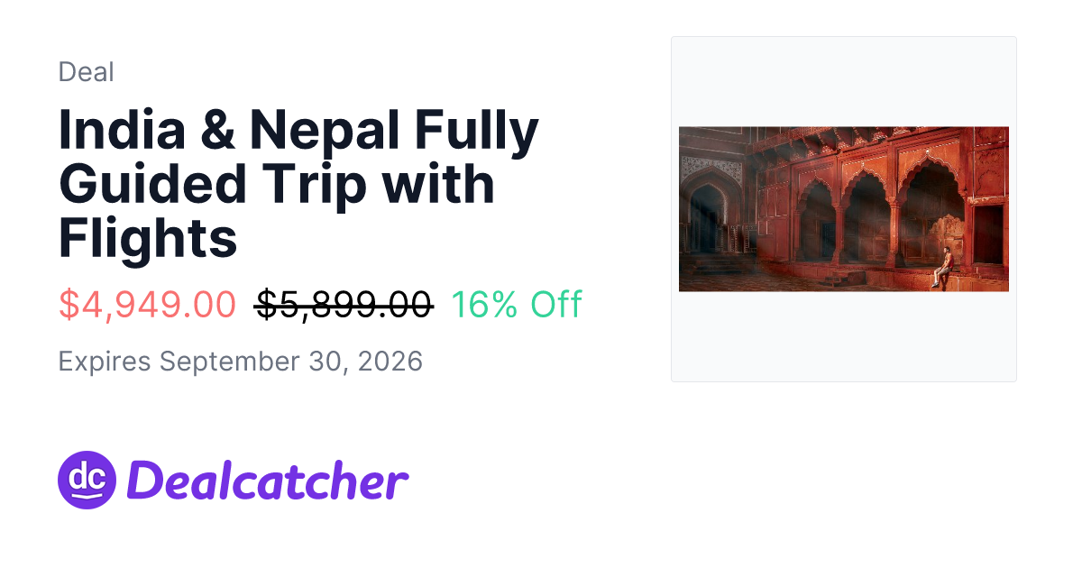 Travelzoo - India & Nepal Fully Guided Trip with Flights $4,949.00