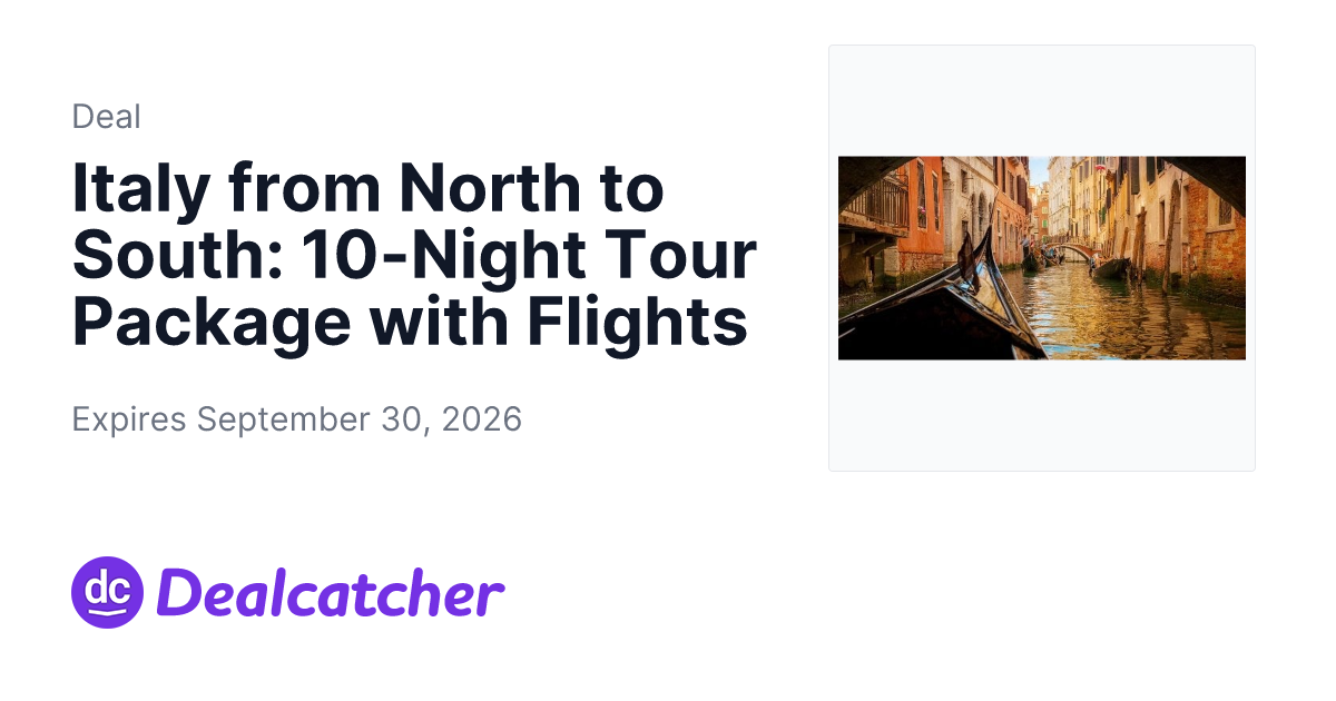 Travelzoo - Italy from North to South: 10-Night Tour Package with Flights
