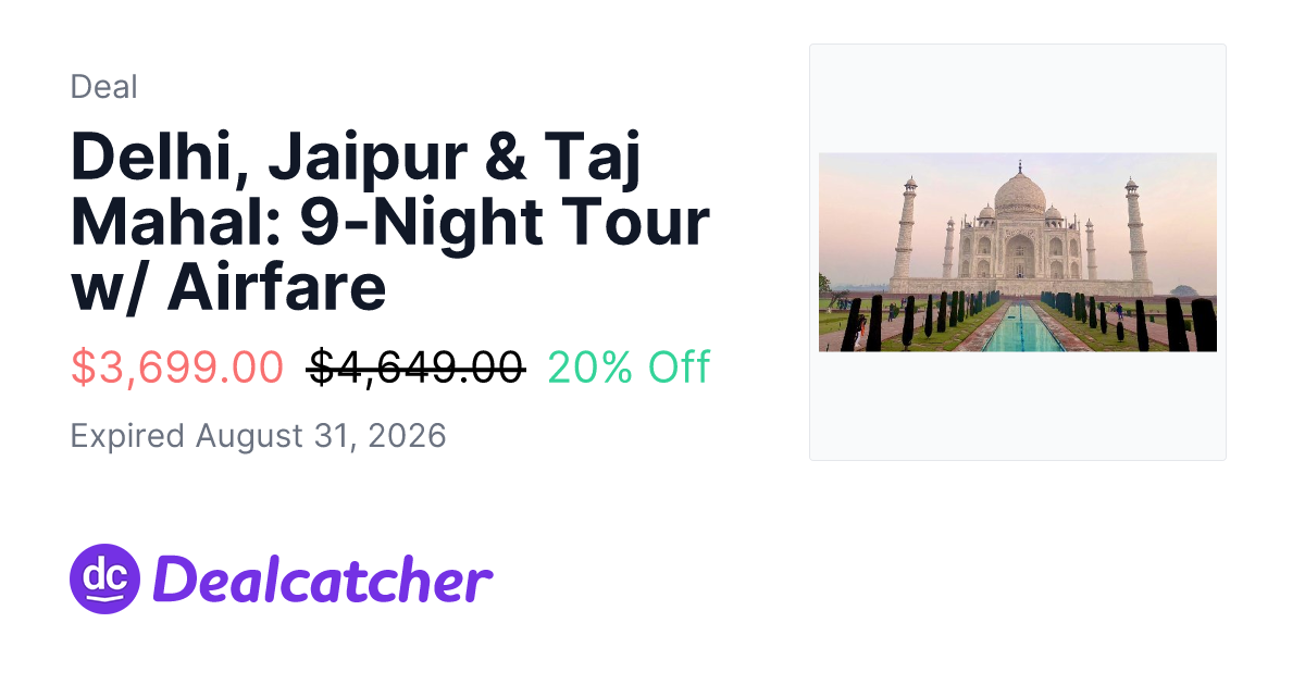 Travelzoo - Delhi, Jaipur & Taj Mahal: 9-Night Tour w/ Airfare $3,699.00