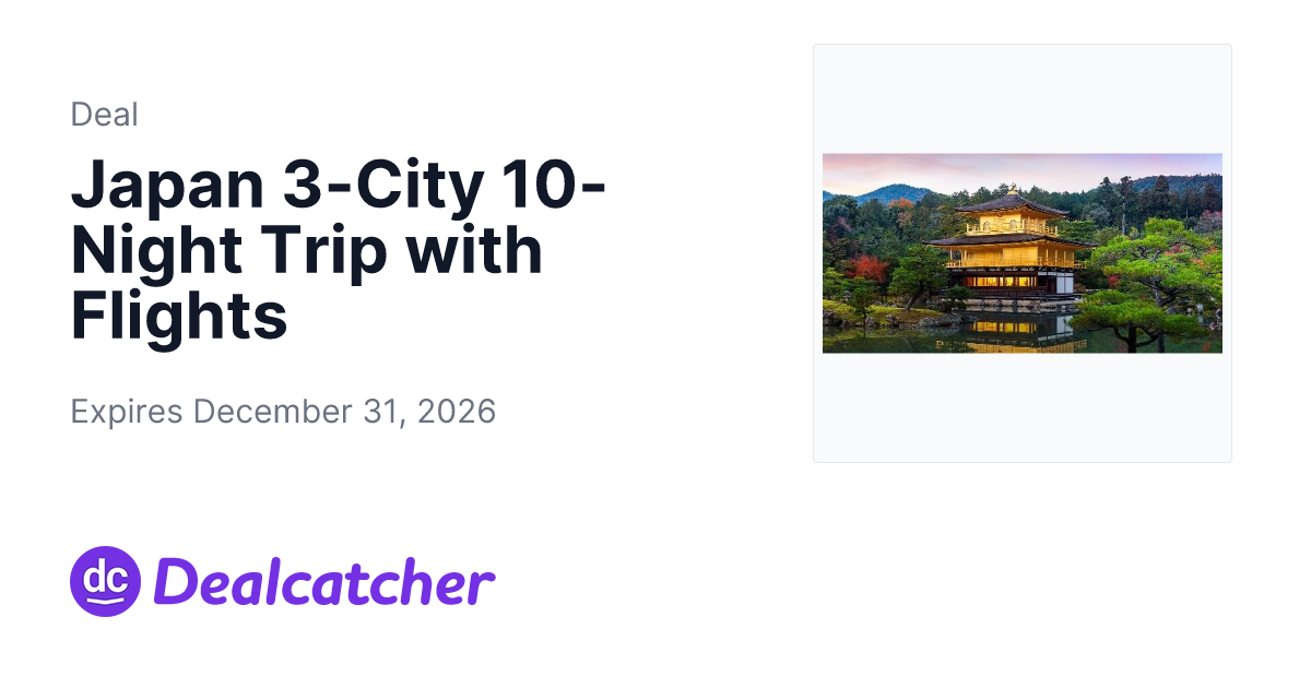 Travelzoo - Japan 3-City 10-Night Trip with Flights