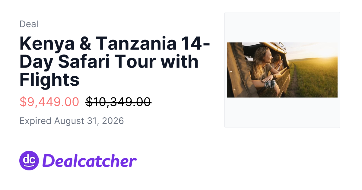 Travelzoo - Kenya & Tanzania 14-Day Safari Tour with Flights $9,449.00