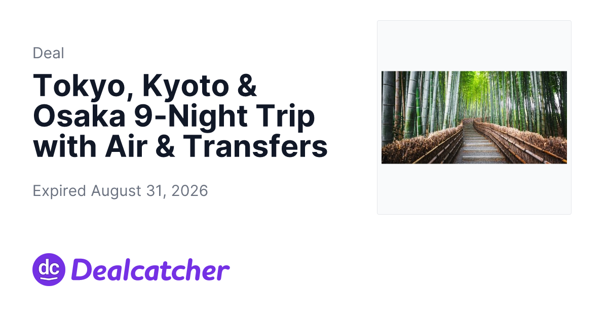 Travelzoo - Tokyo, Kyoto & Osaka 9-Night Trip with Air & Transfers