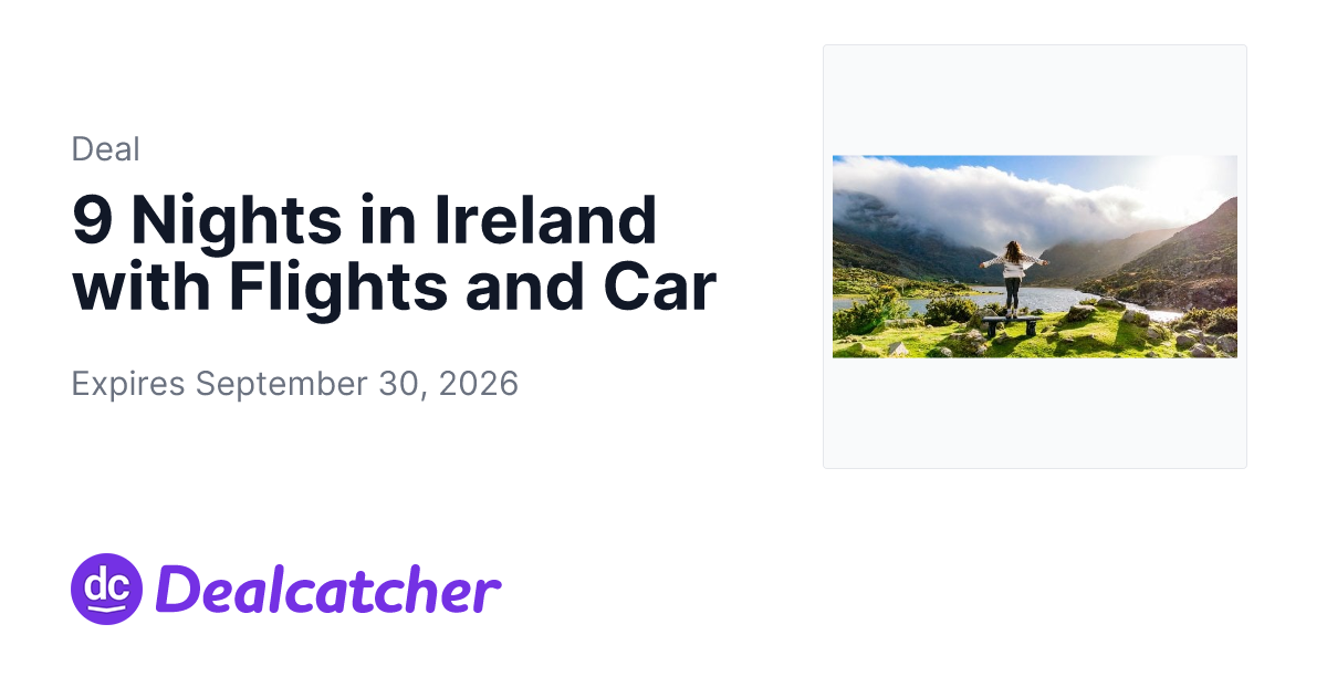 Travelzoo - 9 Nights in Ireland with Flights and Car