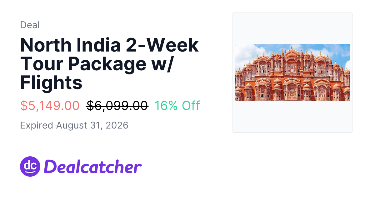 Travelzoo - North India 2-Week Tour Package w/ Flights $5,149.00