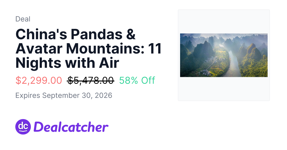 Travelzoo - China's Pandas & Avatar Mountains: 11 Nights with Air $2,299.00