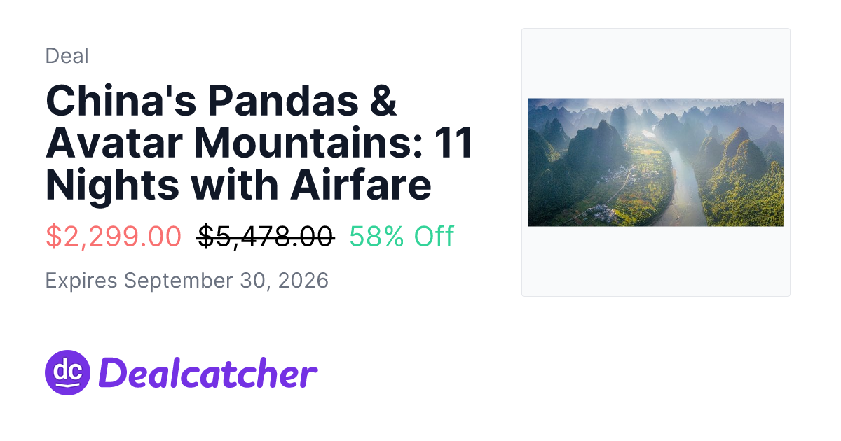 Travelzoo - China's Pandas & Avatar Mountains: 11 Nights with Airfare $2,299.00