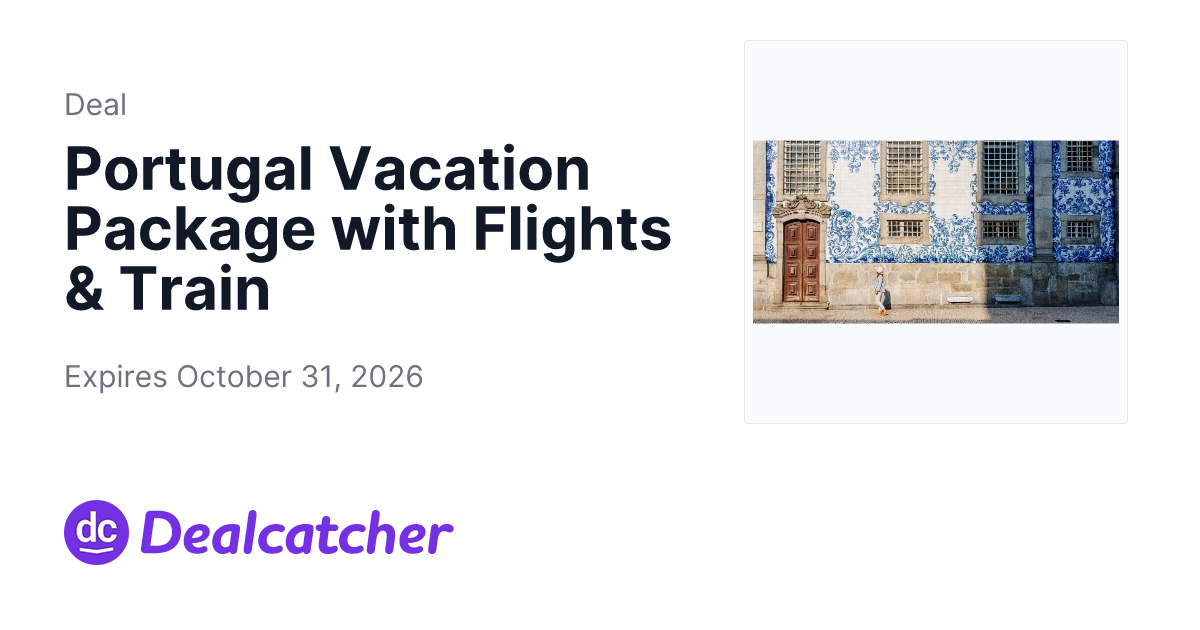 Travelzoo - Portugal Vacation Package with Flights & Train