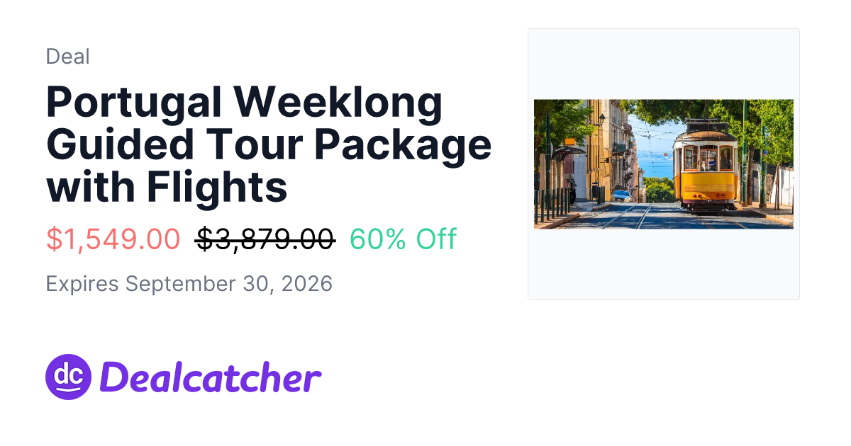 Travelzoo - Portugal Weeklong Guided Tour Package with Flights $1,499.00