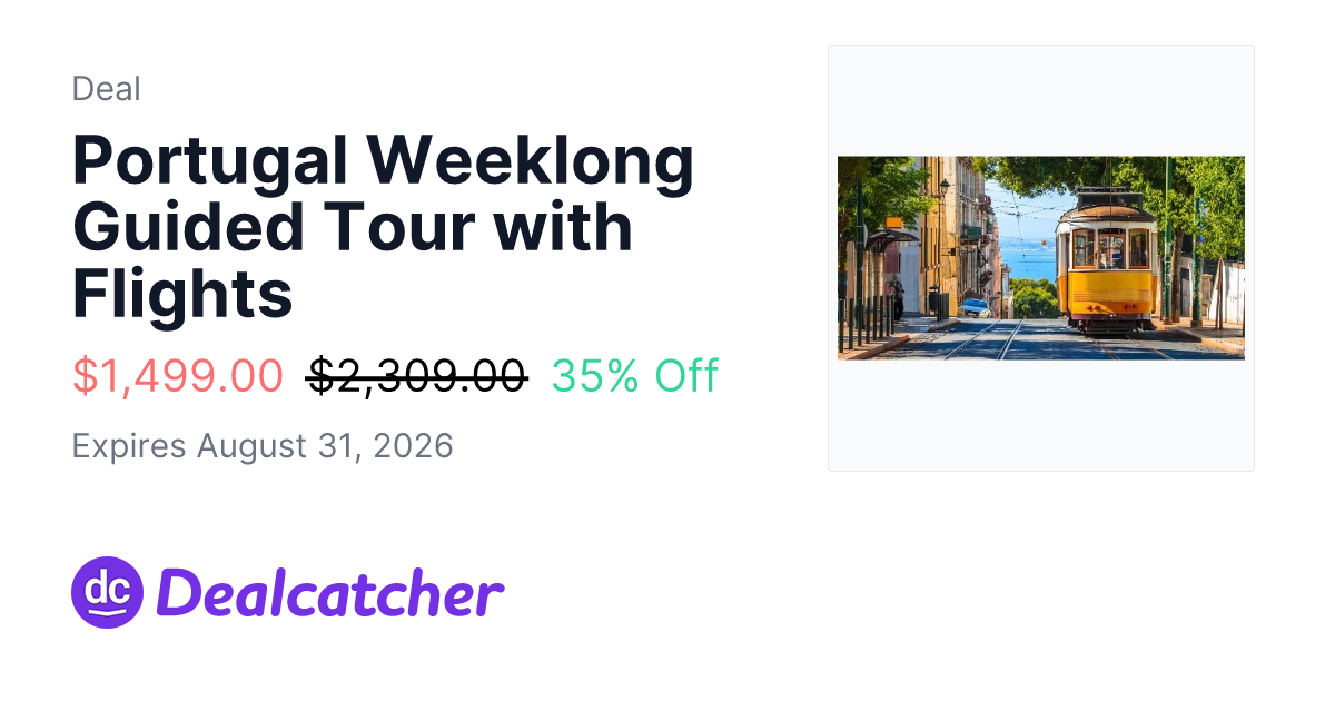 Travelzoo - Portugal Weeklong Guided Tour with Flights $1,499.00